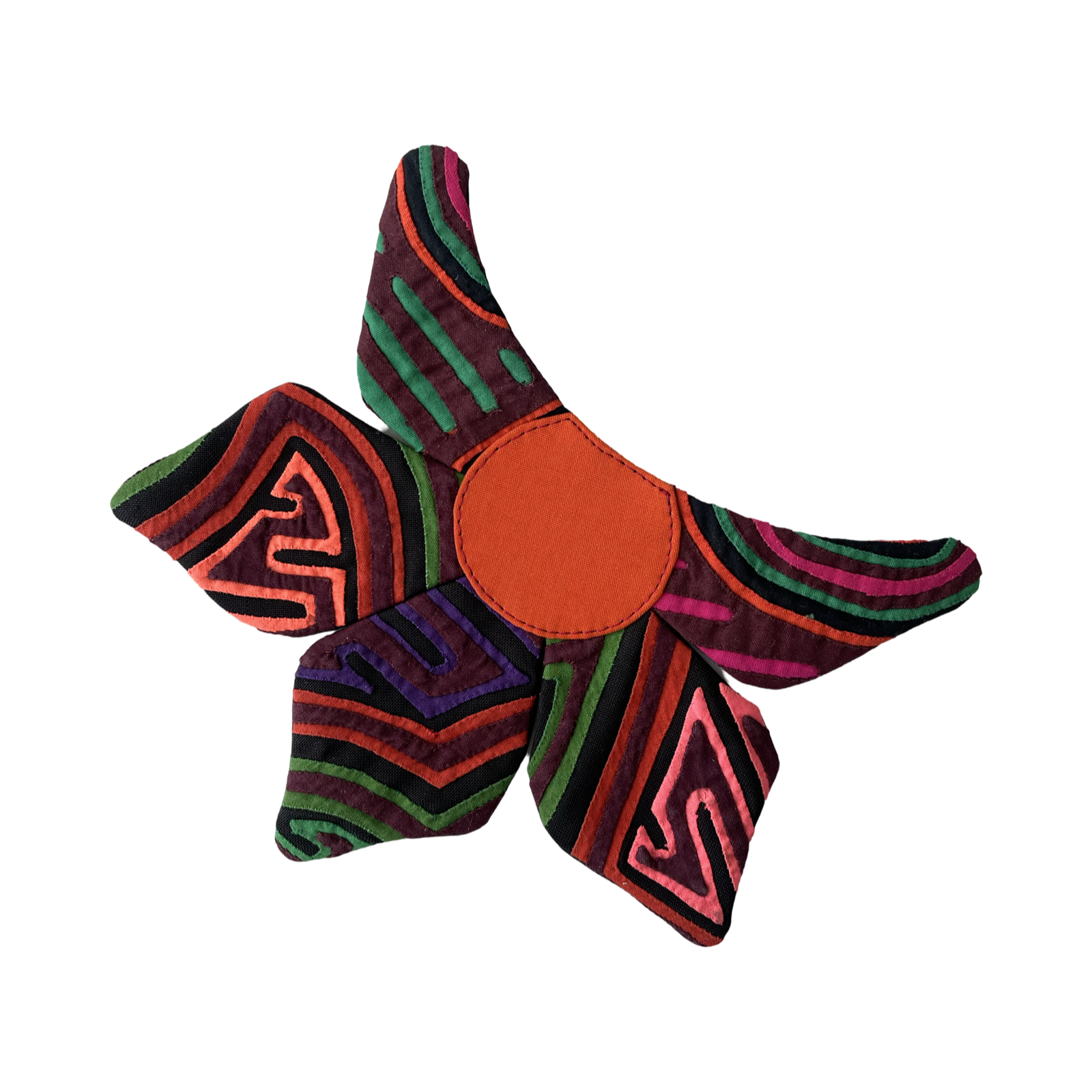 Mola flower brooch