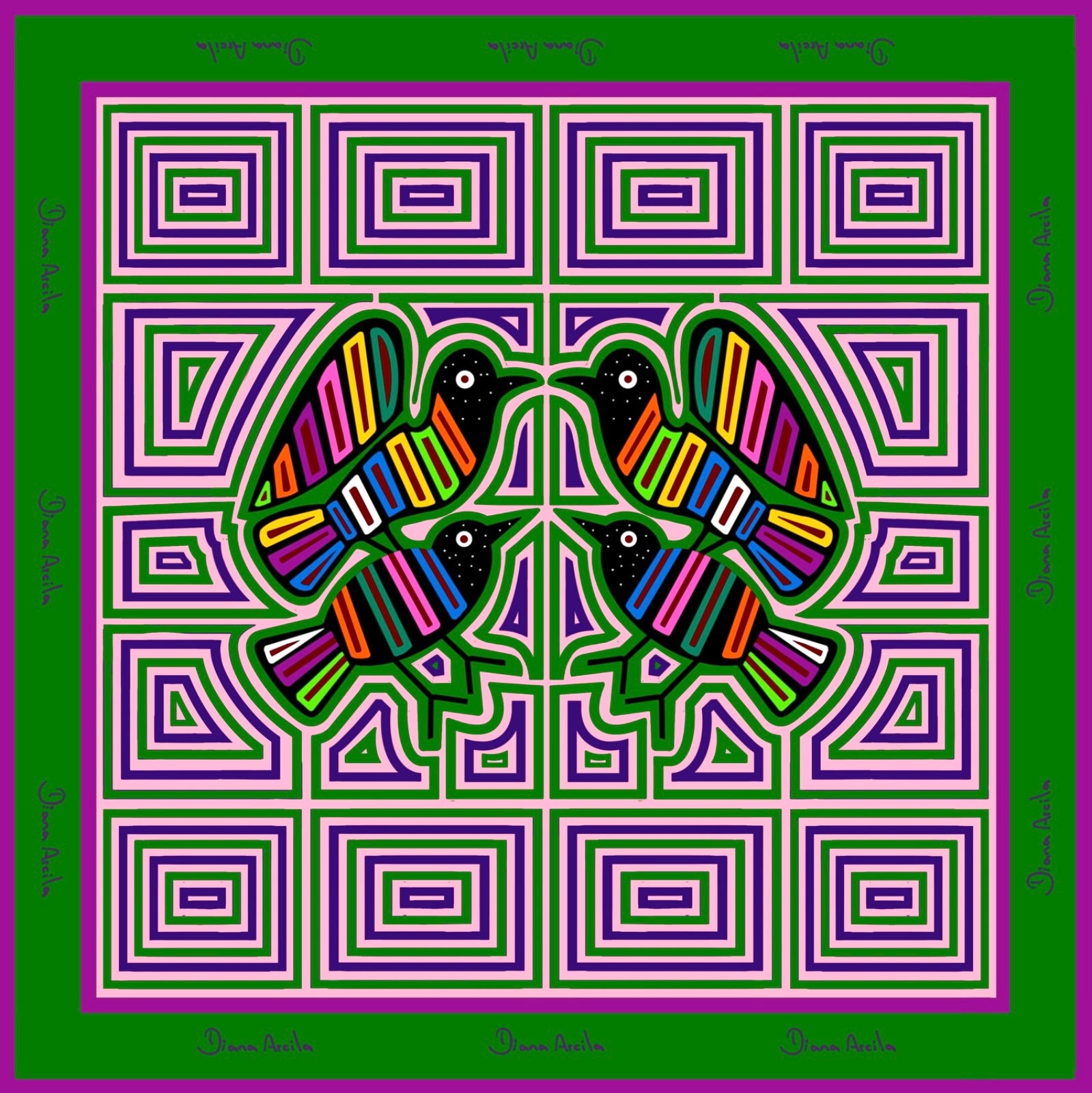 Birds Silk Scarf