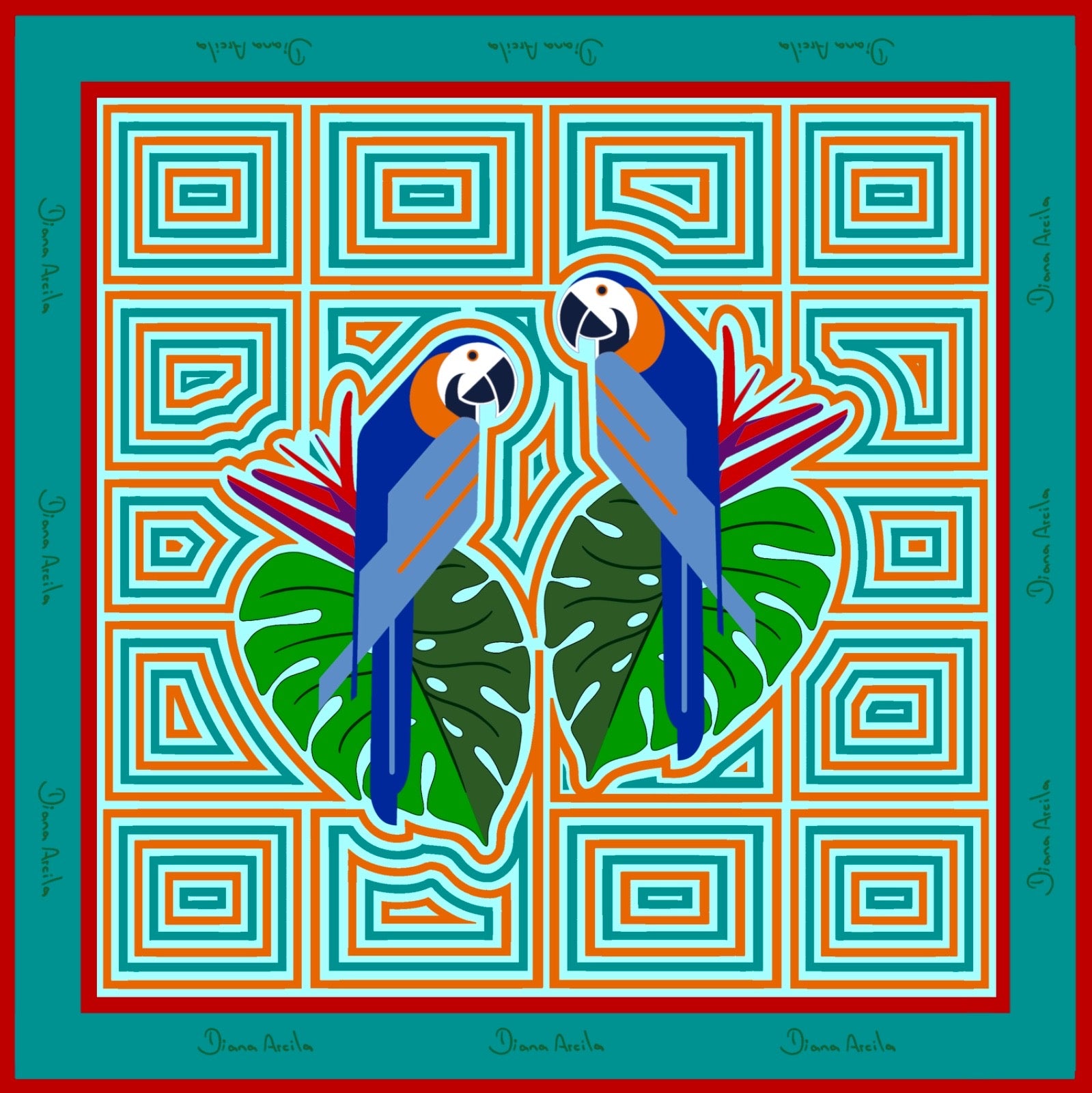 Macaw Silk Scarf