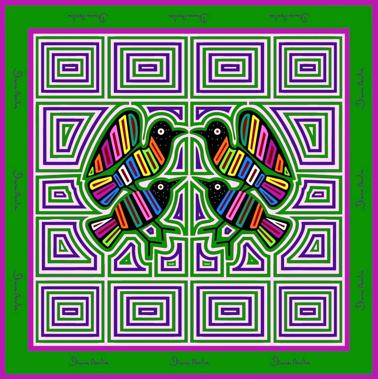 Birds Silk Scarf
