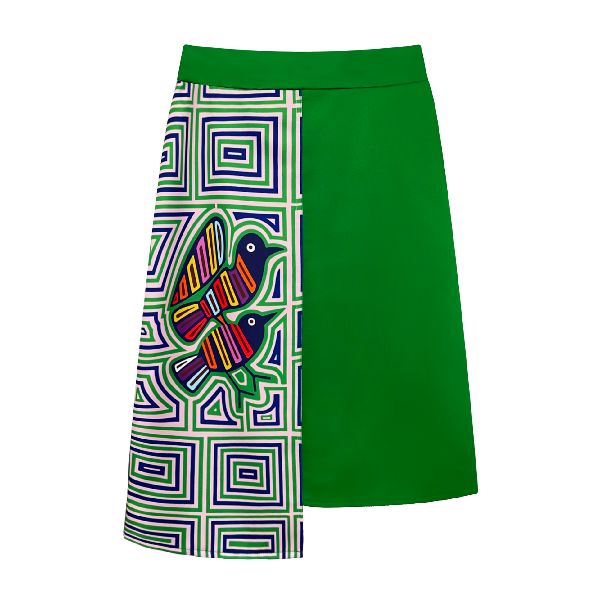 Half and half. Birds skirt