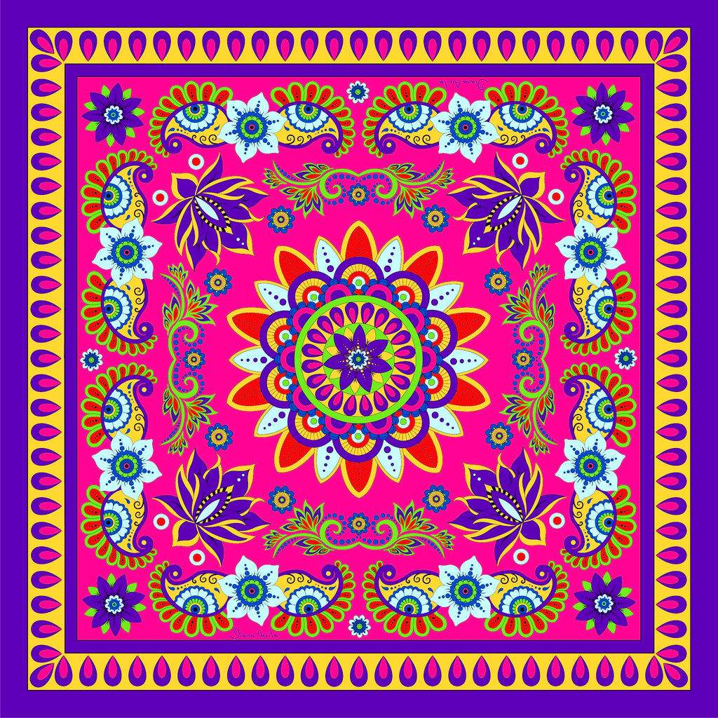 Bloom Pink Silk Scarf
