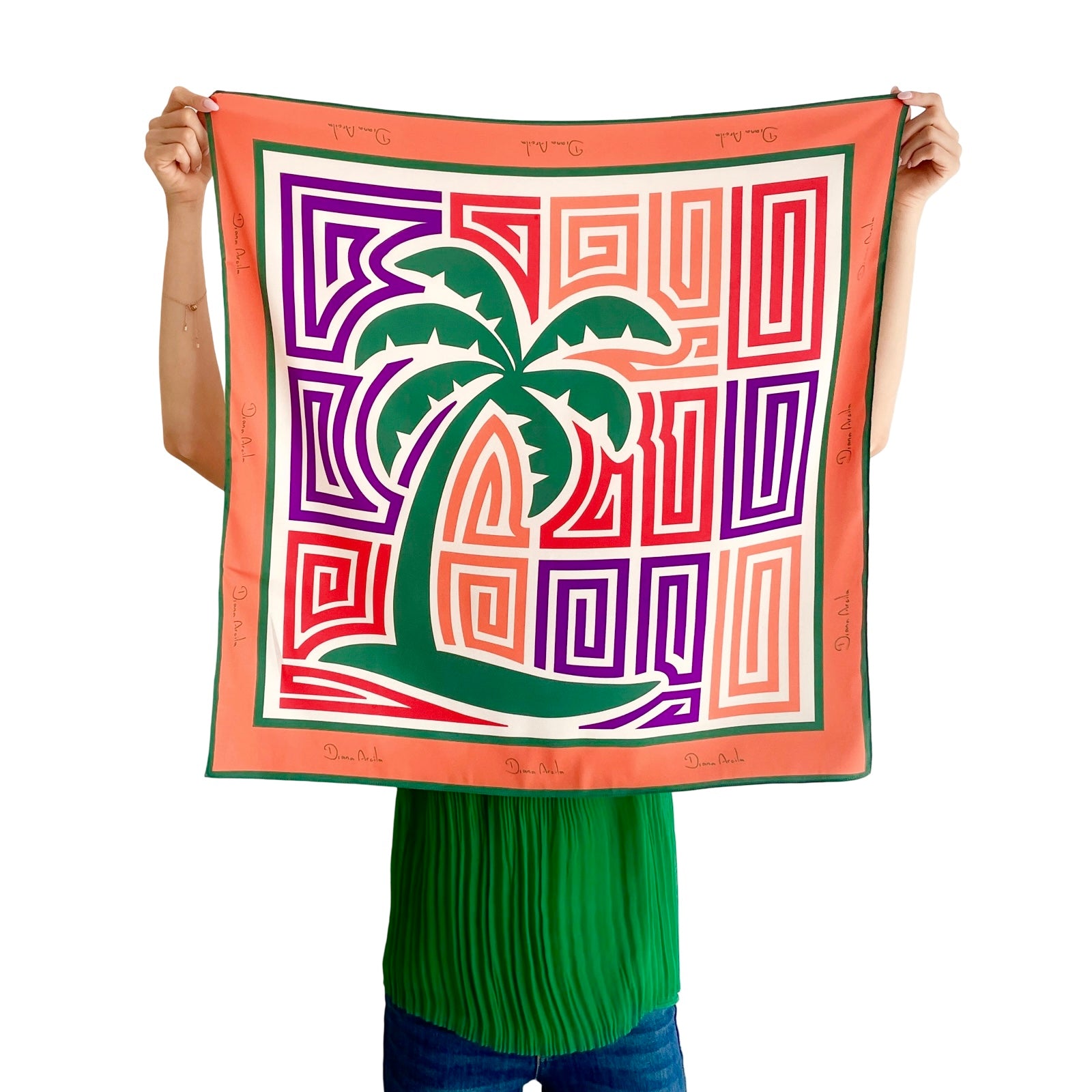 Palm Tree Silk Scarf