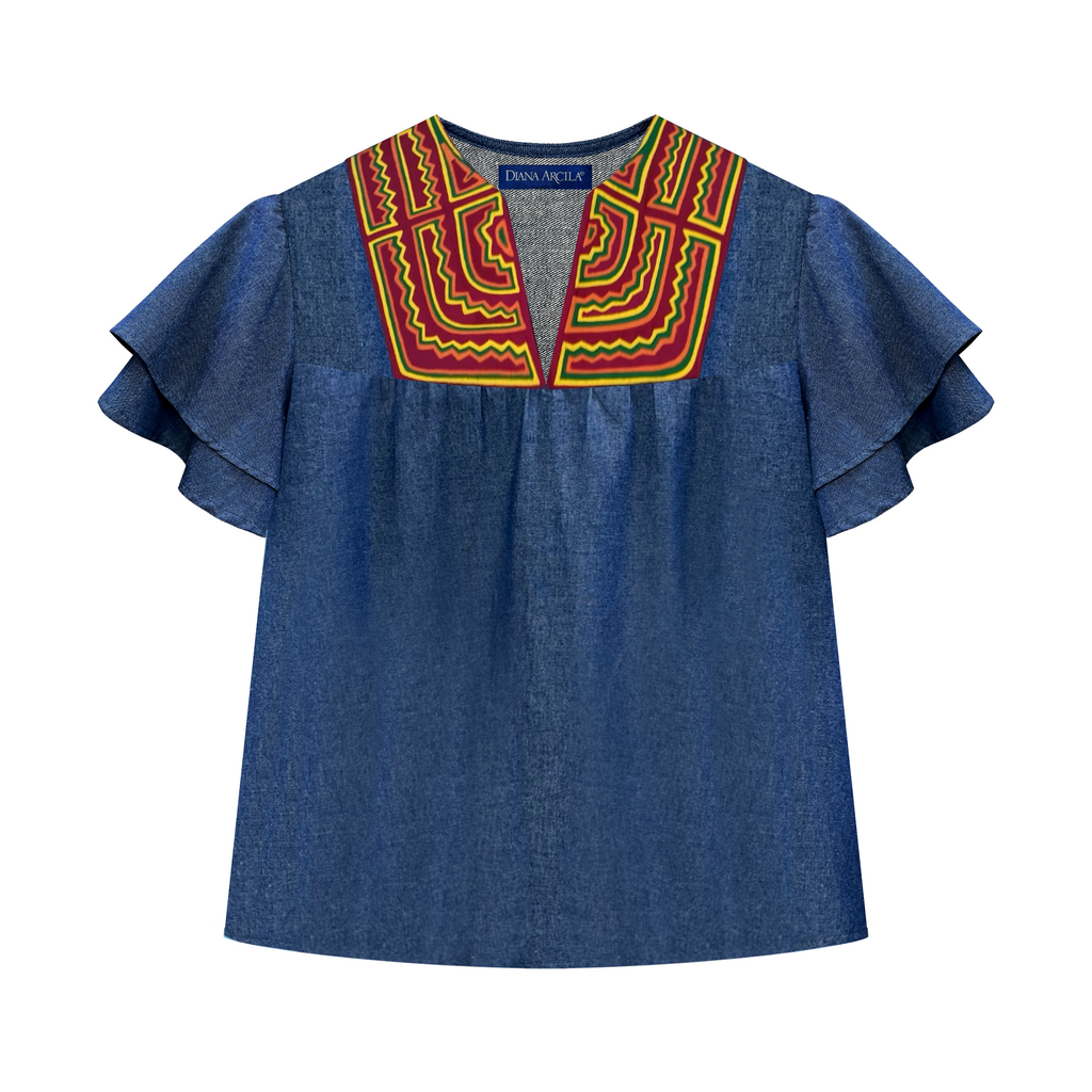 Mola and denim Shirt