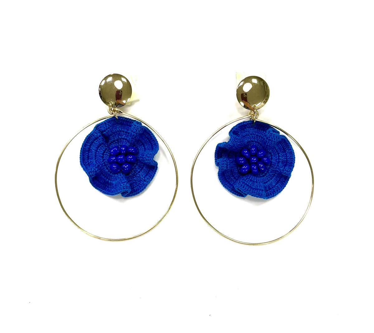 Blue Camelia Earrings