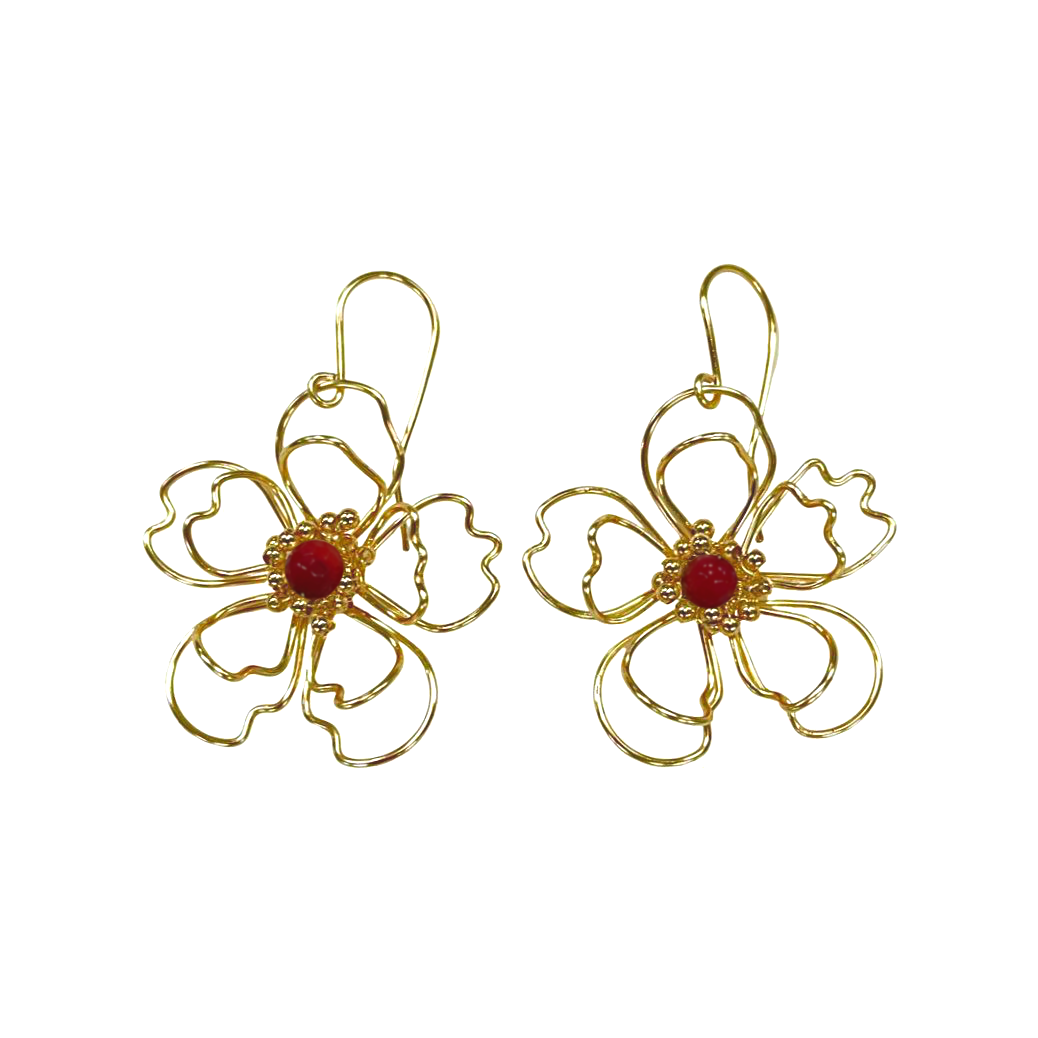 Golden Flowers Earrings