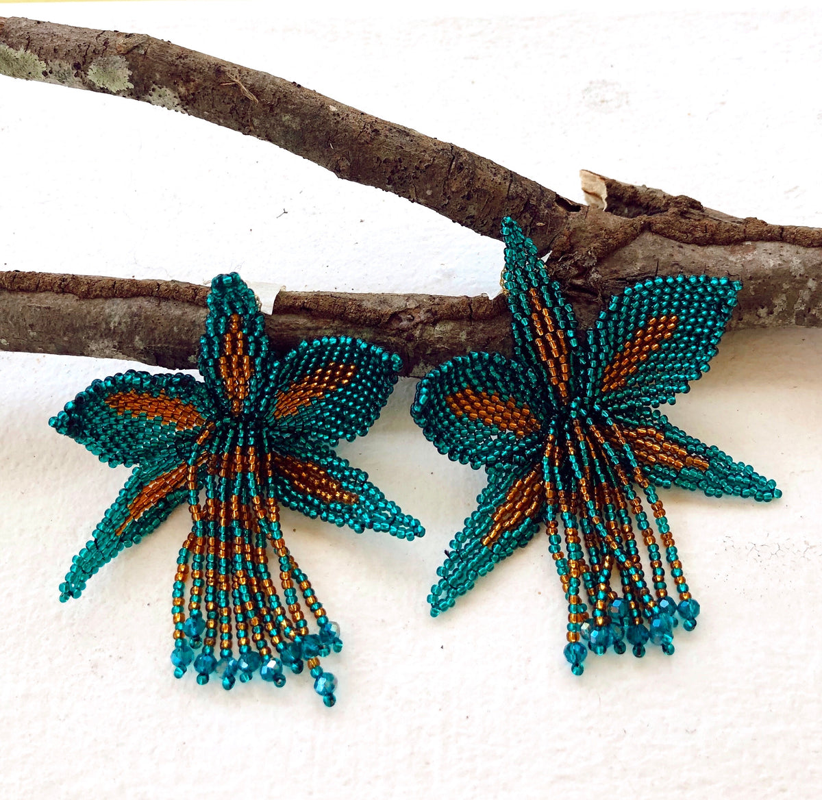 Aqua Orchid Earrings