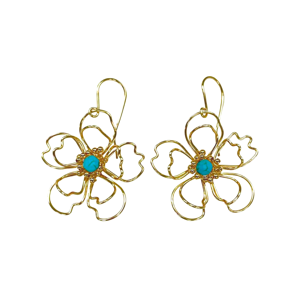 Golden Flowers Earrings