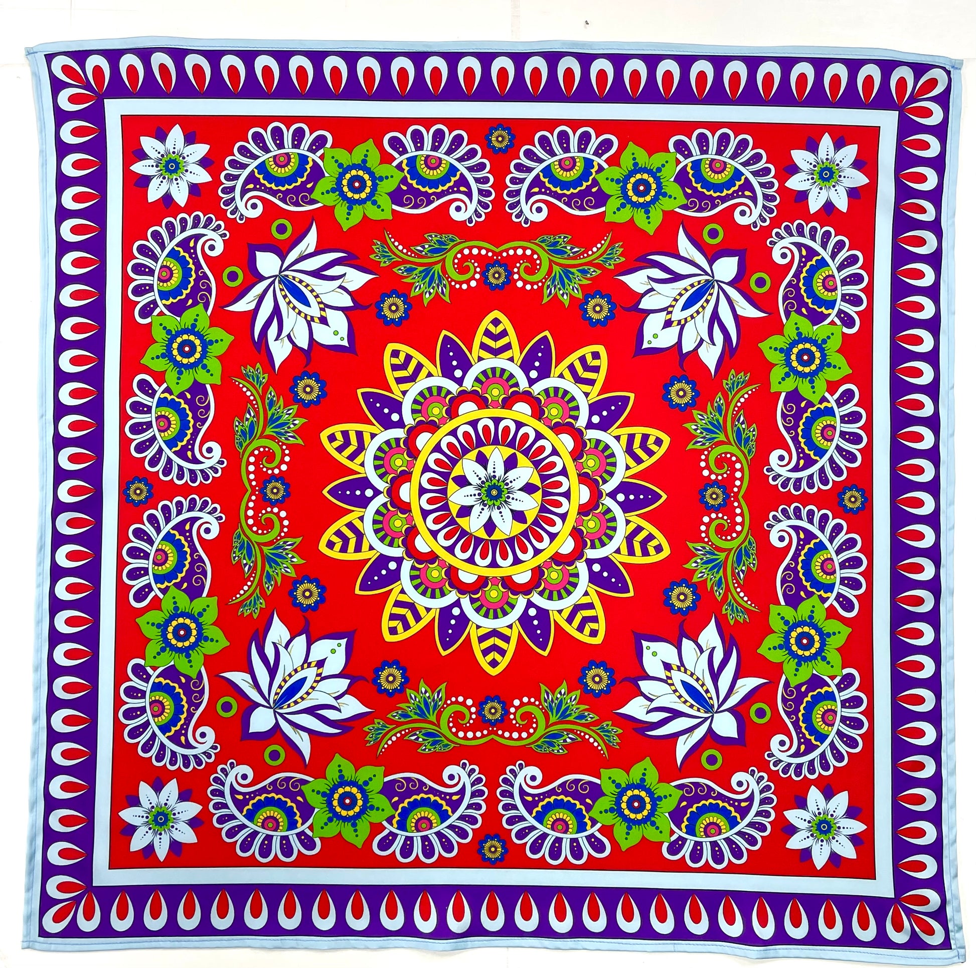 Bloom Red Silk Scarf