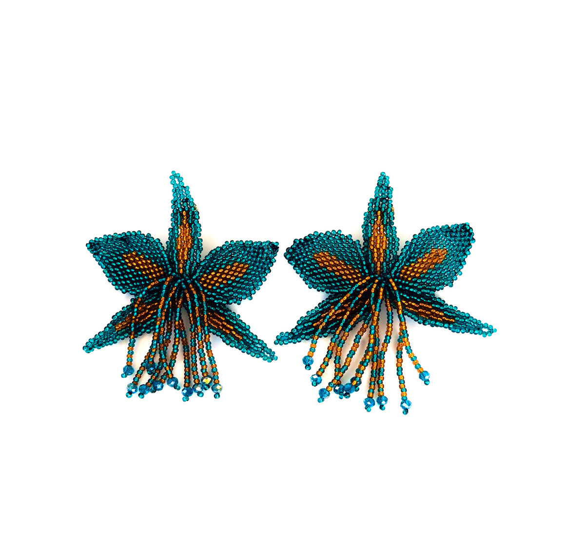 Aqua Orchid Earrings
